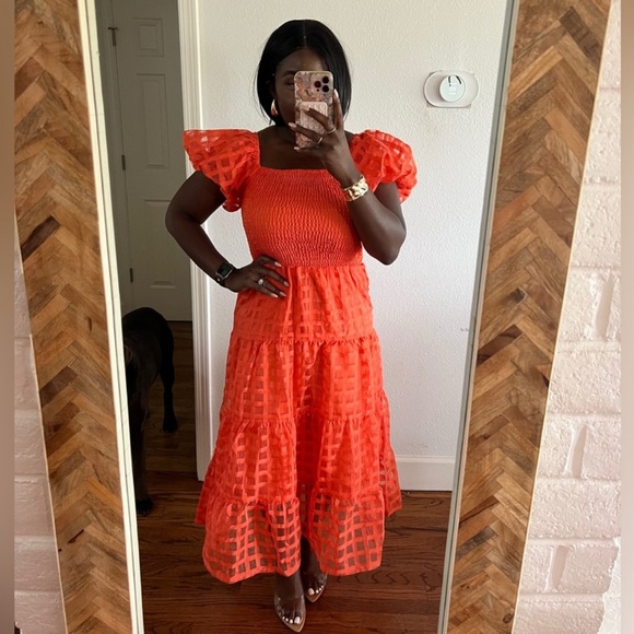 Amazon Dresses & Skirts - Amazon Tiered Puff Sleeves Midi Dress